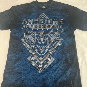 American Fighter Navy and White Graphic Tee